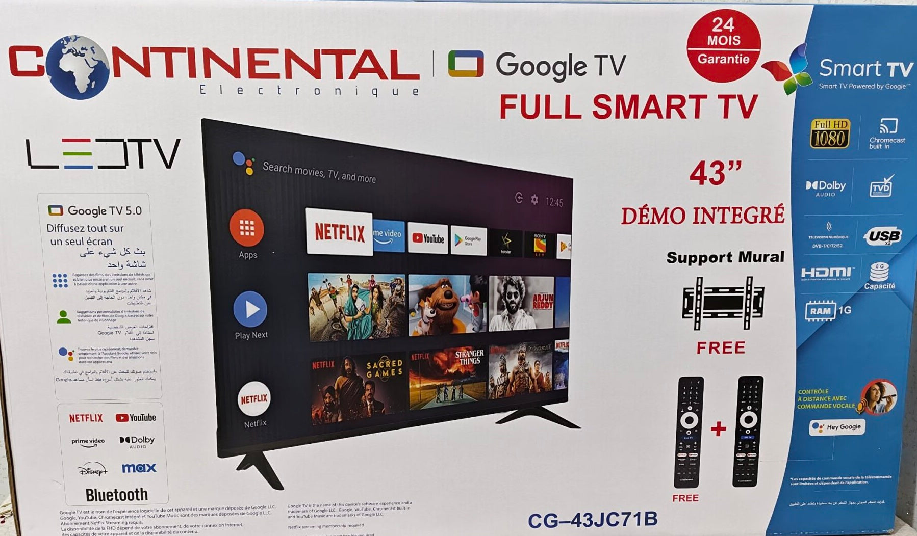 Tv Continental smart Android 14 **