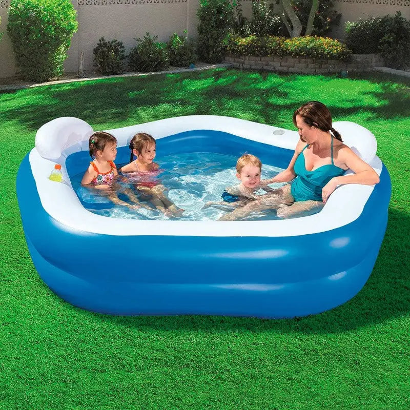 Piscine gonflable octogonale avec siètes et appuie-tête 213 x 206 x 69 cm bestway 54153 SOUQQY