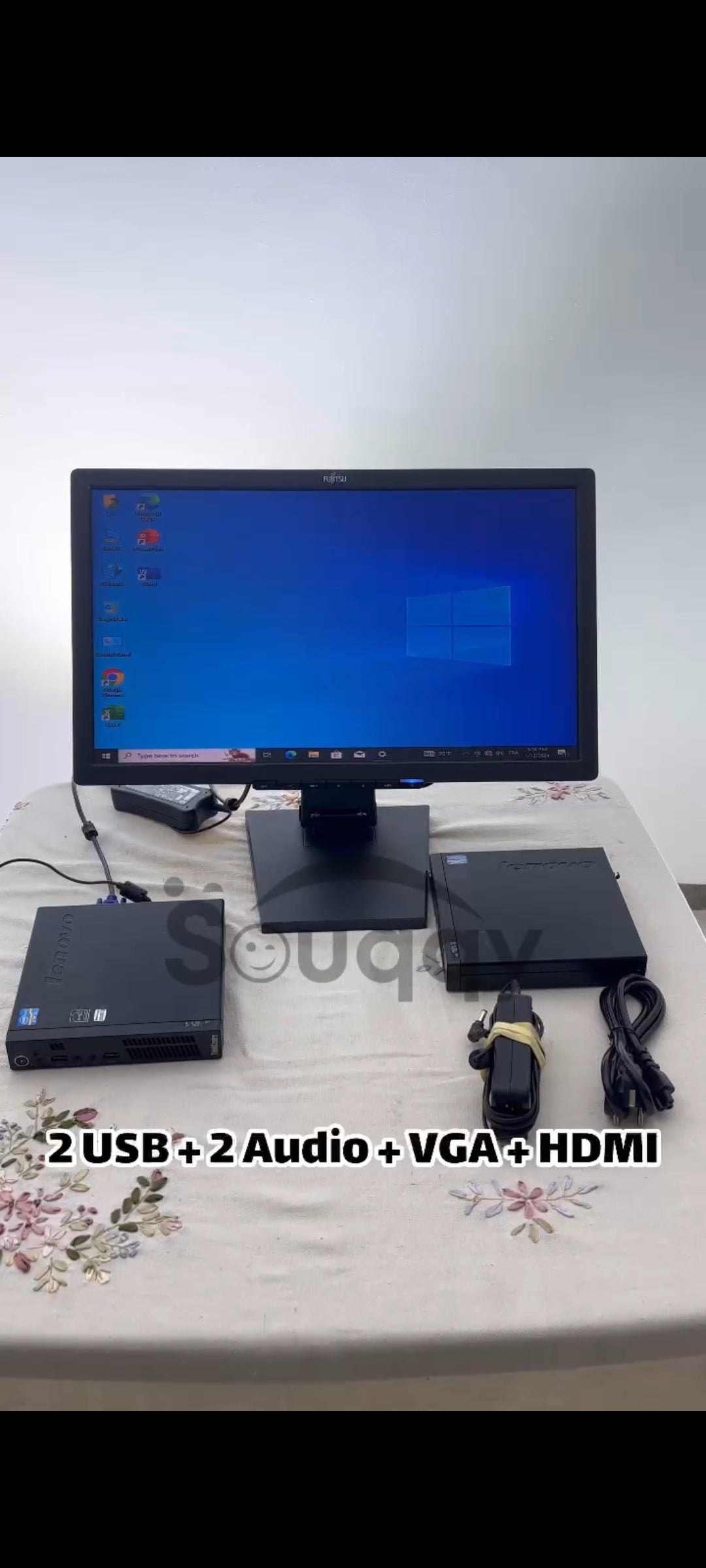 **Mini unité Lenovo ThinkCentre i3, 3e génération, 500 Go HDD, Windows 10, bon état de