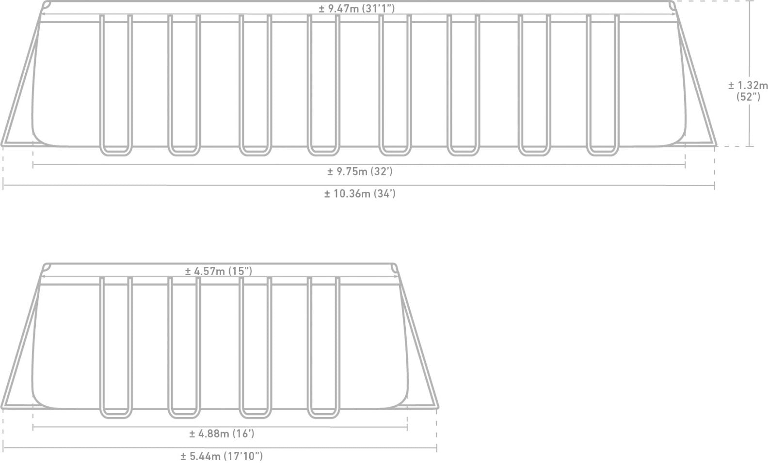 Piscine Ultra XTR rectangulaire 9.75 x 4.88 x 1.32 m