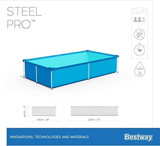 حوض السباحة Bestway 56401 Piscine hors sol Steel Pro™ 221 x 150 x 43 cm SASHOPDZ