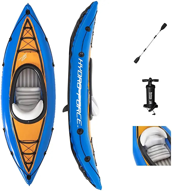 Bestway Kayak Hydro Force Cove Champion - Gonflable - 1 Place - avec Pompe et Pagaie - Bleu SASHOPDZ