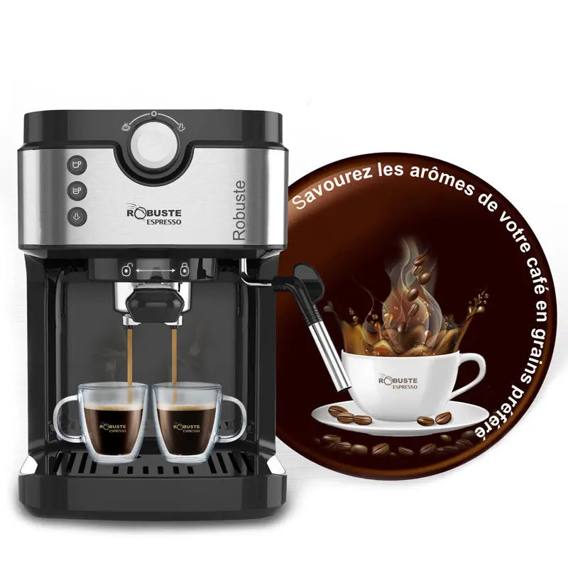 ROBUSTE Machine à café avec bras automatique آلة تحضير القهوة الكهربائية لمذاق أفضل وألذ في المنزل أو المكتب SASHOPDZ