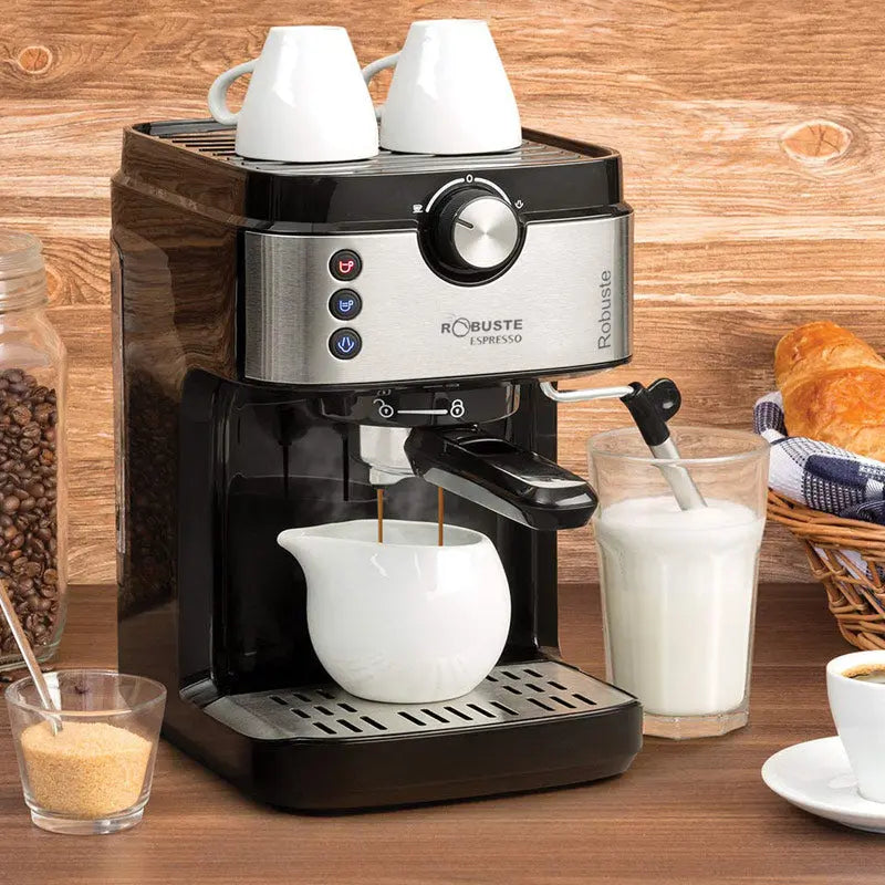 ROBUSTE Machine à café avec bras automatique آلة تحضير القهوة الكهربائية لمذاق أفضل وألذ في المنزل أو المكتب SASHOPDZ