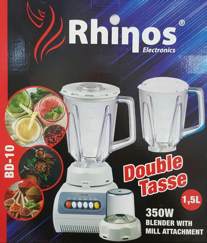 Rhinos Blender Double Tasse (1,5L) - 350 W SOUQQY